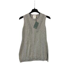 Lysse Womens Gray Pullover Sweater Vest Tunic Top Round Neck Knit Size S New